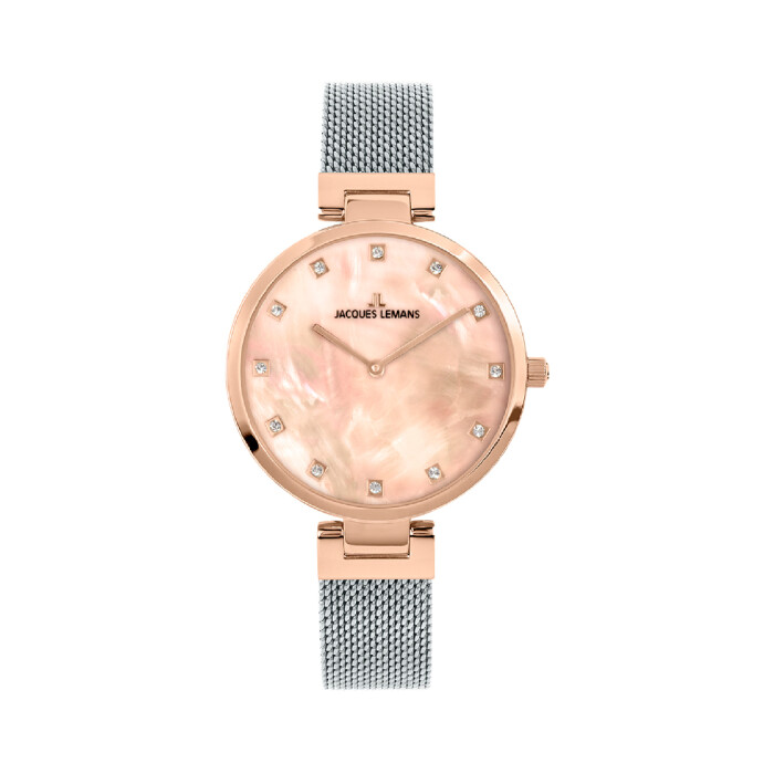 Reloj Jacques Lemans con Malla de Acero y Esfera Redonda Reloj Jacques Lemans con Malla de Acero y Esfera Redonda