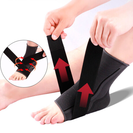 Tobillera Deportiva Compresión Ajustable Refuerzo Negro