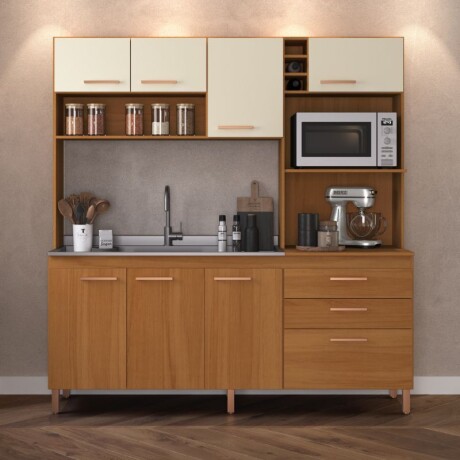 COCINA COMPACTA 8 PUERTAS 2 CAJONES BLUME - NATURAL/CHAMPAGNE COCINA COMPACTA 8 PUERTAS 2 CAJONES BLUME - NATURAL/CHAMPAGNE