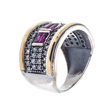 Anillo de plata 925, double con circonias Anillo de plata 925, double con circonias