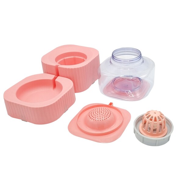 Bebedero Automático Dispenser De Agua Plato Mascotas 1,8 L Variante Color Rosa