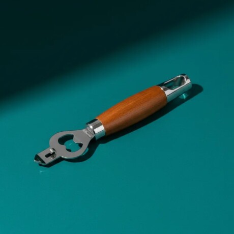 Destapador de Botellas de Acero Inoxidable con Mango de Madera 19.5cm Destapador de Botellas de Acero Inoxidable con Mango de Madera 19.5cm