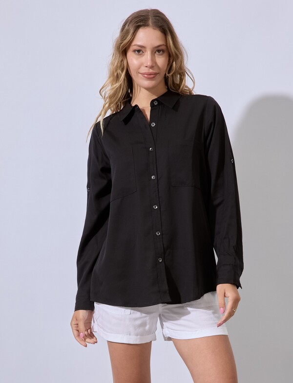 Camisa Bolsillos NEGRO