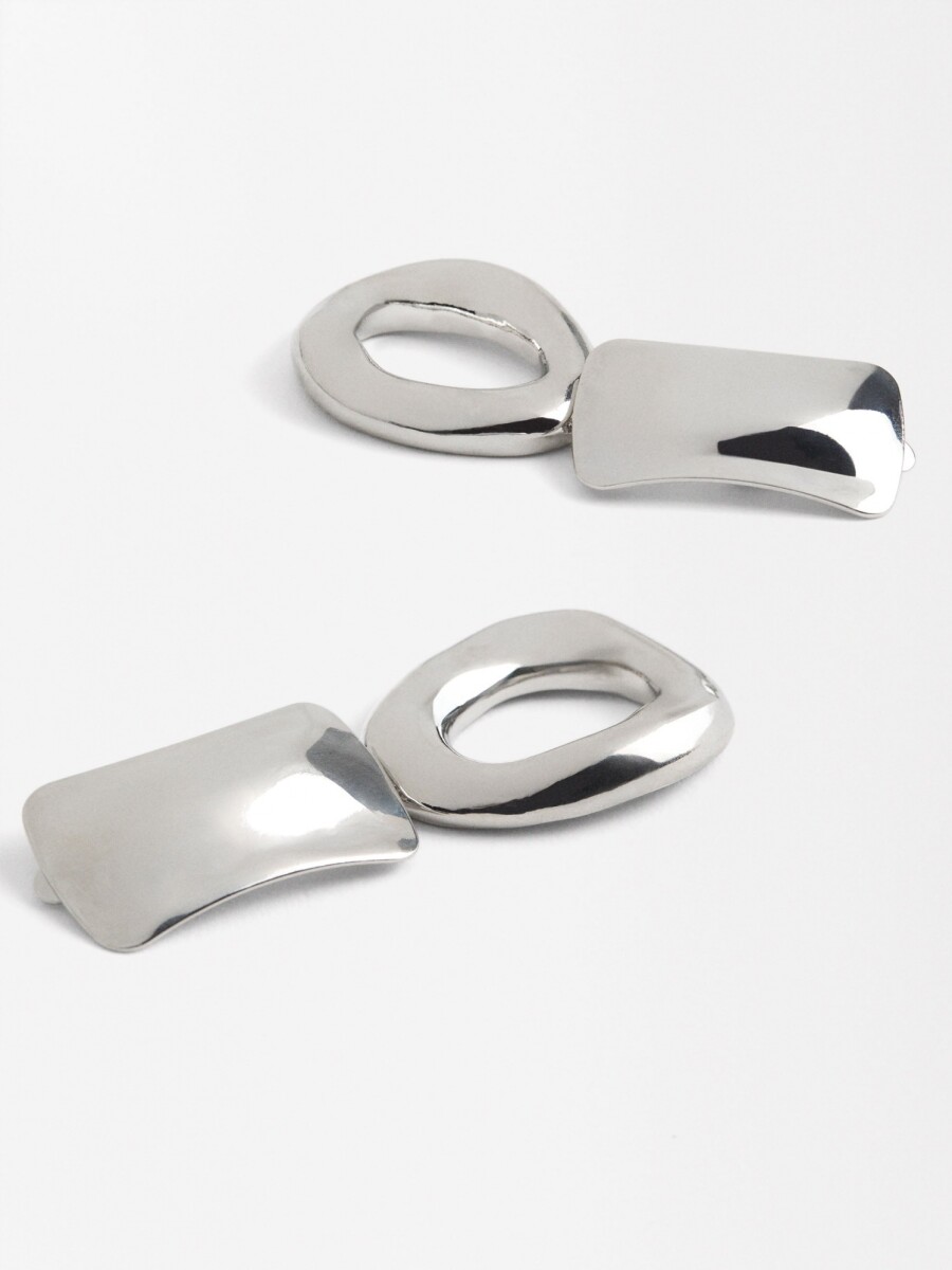 Pendientes Largos Geométricos plateado