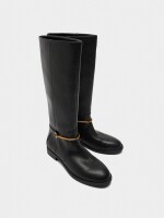 Botas Altas Con Detalle Metálico negro