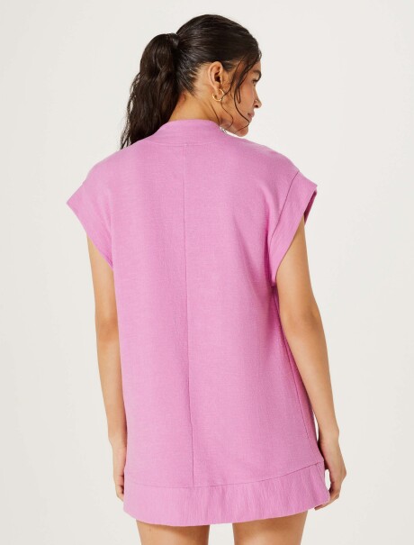 CHALECO FEMENINO EN ALGODÓN ROSA