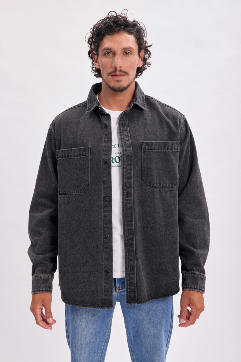 Sobrecamisa jean Negro