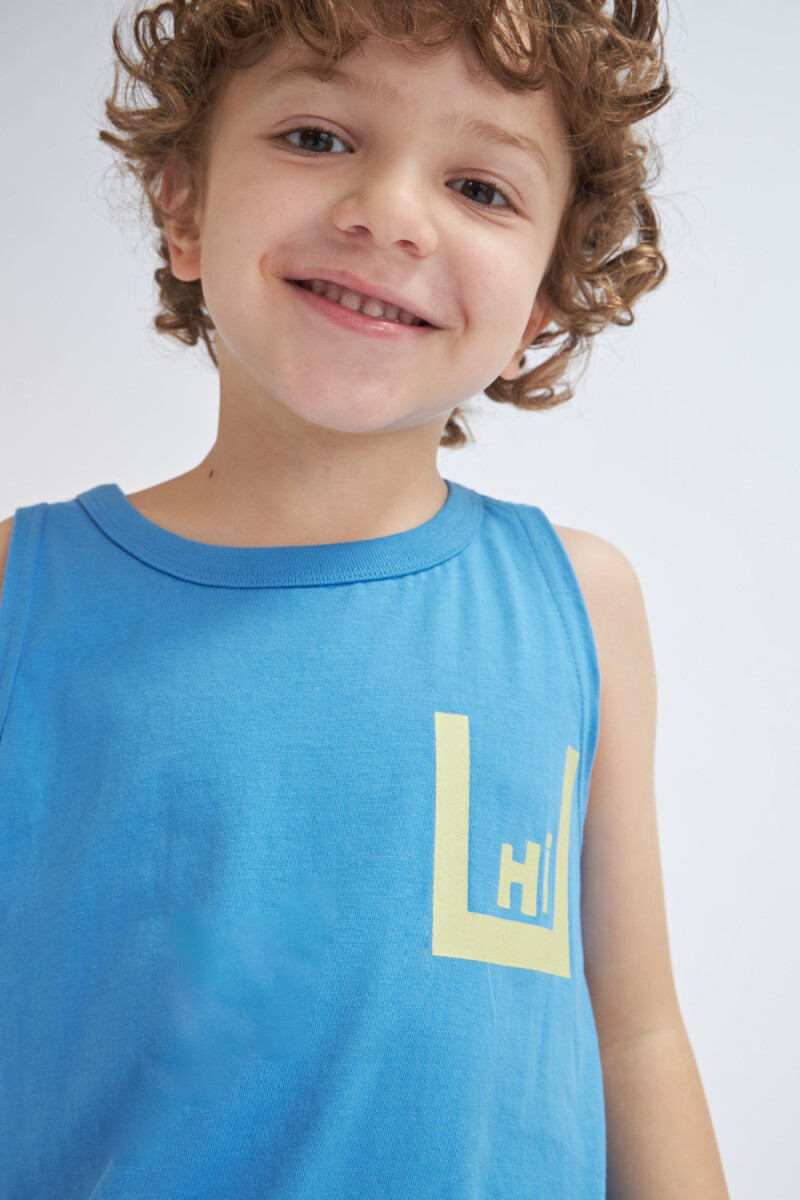 Camiseta sin mangas Hi- Azul Vibrante