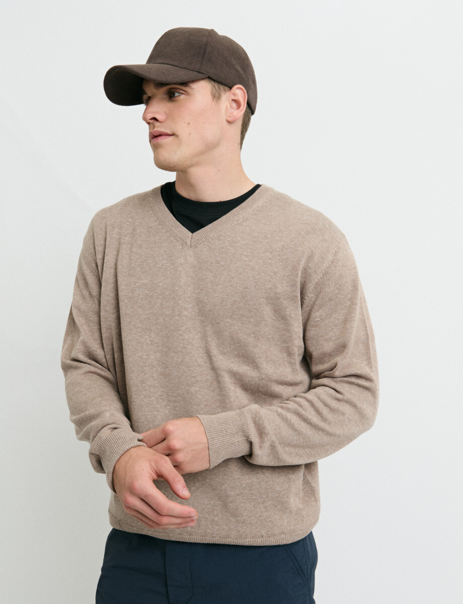 470985 SWEATER HARRINGTON LABEL Tostado
