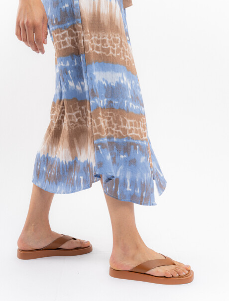 Vestido camisero estampado azul piedra