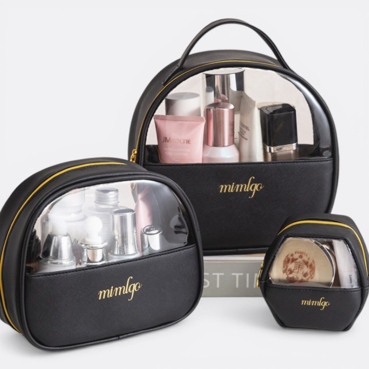 Set Cosmetiquero Neceser Tres Tamaños - Negro 