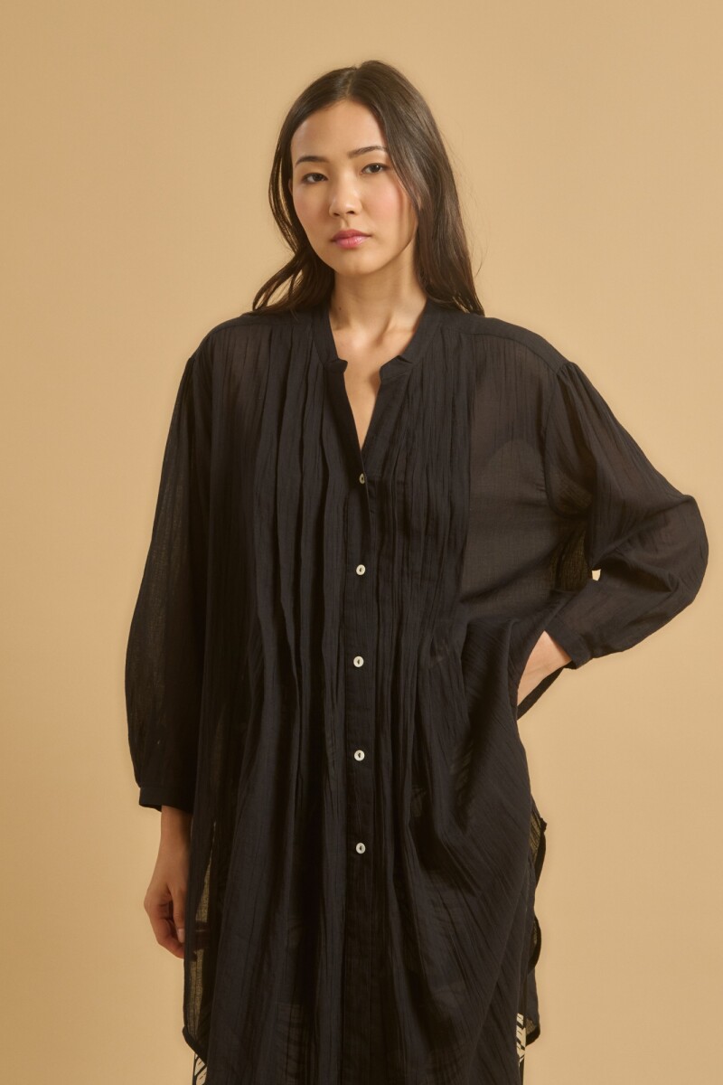 VESTIDO CAMISERO CORTO Negro