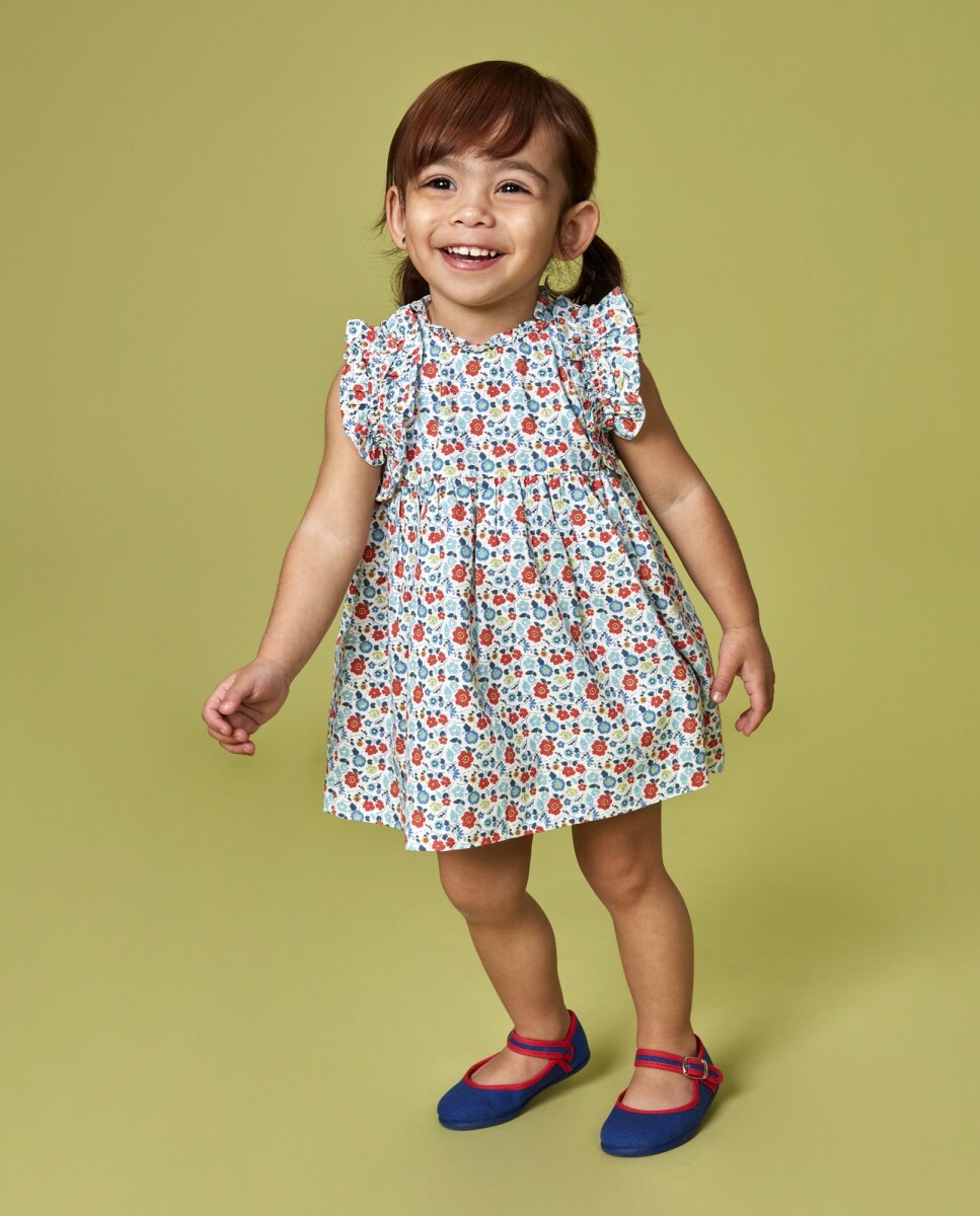 Vestido De Flores - Gris 