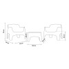 Juego De Patio Ibiza 2 Sillones + Mesa Ratona En Resina Blanco Juego De Patio Ibiza 2 Sillones + Mesa Ratona En Resina Blanco