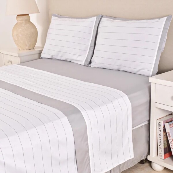 Sabana Finezza 400h Rayitas Gris S. King