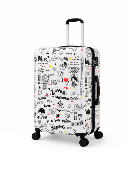 VALIJA PRINT GRAFITI BLANCO