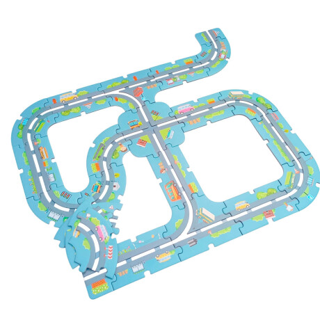 Puzzle Pista De Autos Rompecabezas 47 Pcs + Vehículo Ciudad