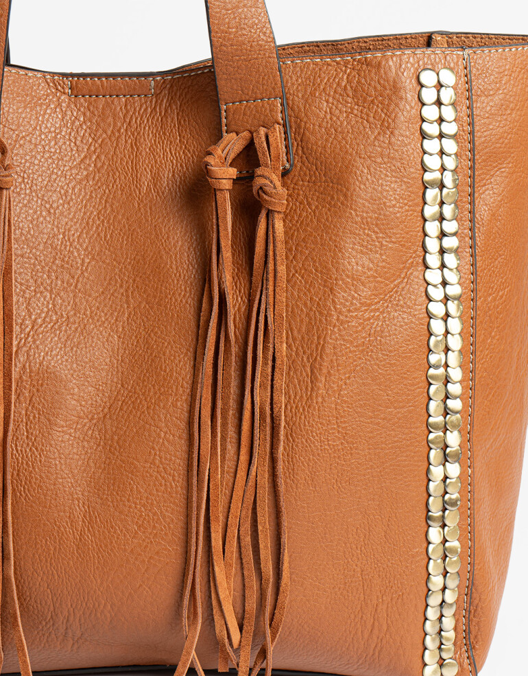 Shopper Shopper Con Flecos - Marron Suela