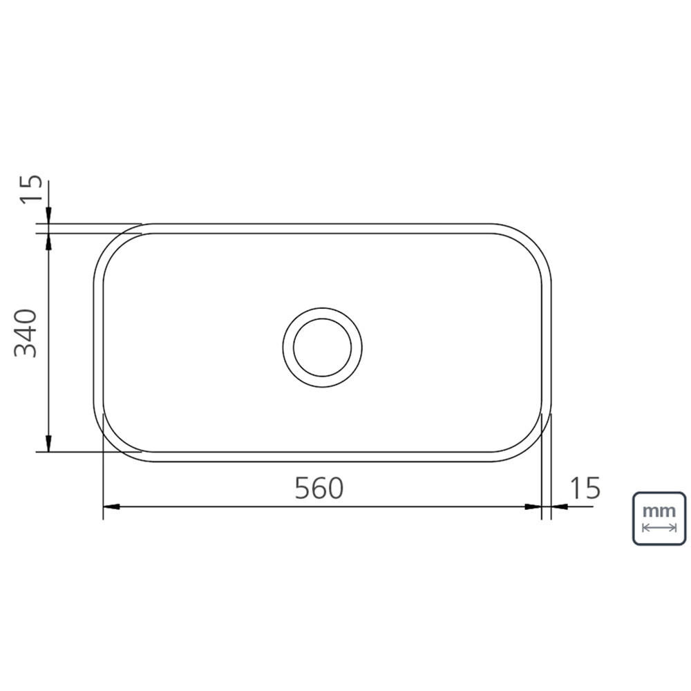 PILETA SIMPLE RECTANGULAR DE ACERO INOXIDABLE 304 TERMINACIÓN BRILLO 56X34 CM TRAMONTINA Pileta Simple Rectangular De Acero Inoxidable 304 Terminación Brillo 56x34 Cm Tramontina