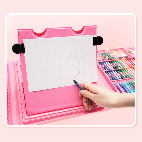 Maleta Set De Útiles Con Libreta Rosa
