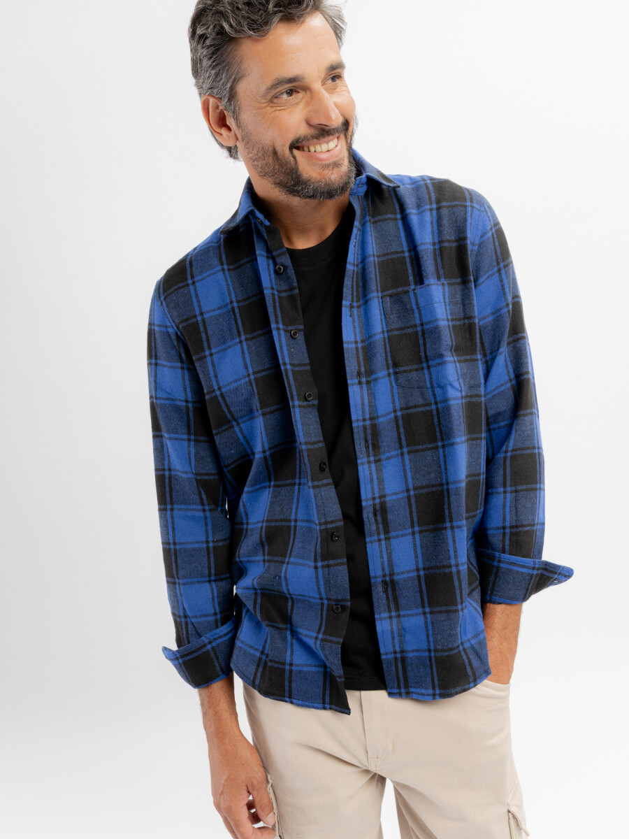 Camisa franela cuadros - azul 
