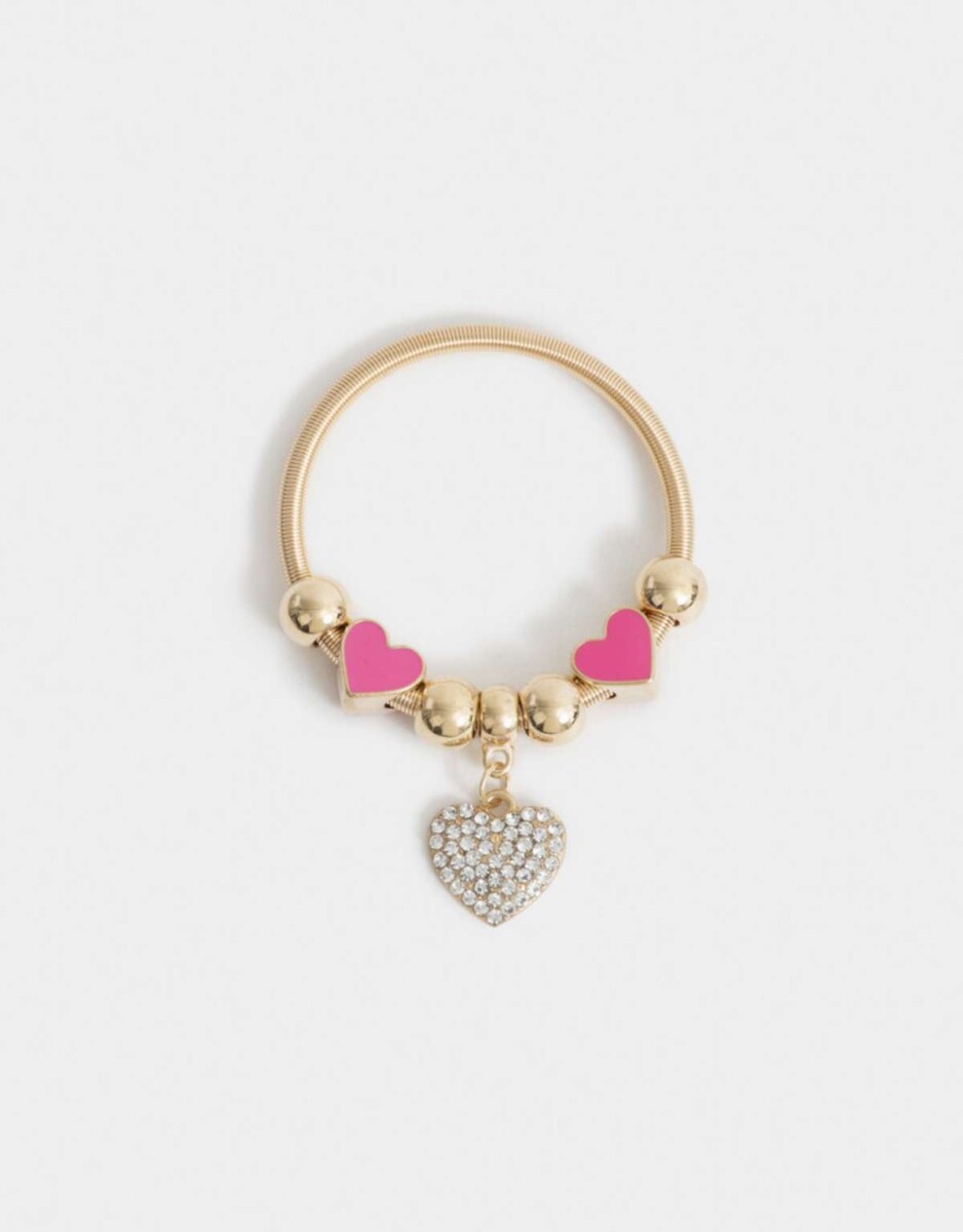 Pulsera Infantil Con Dije Corazón - Dorado 