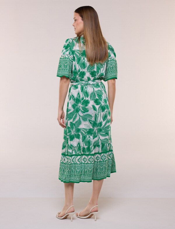Vestido Maxi Estilo Boho Floral VERDE/MULTI