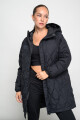 Campera puffy umbro capitoneada larga con capucha Negro