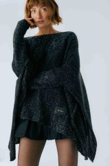 Poncho Misuna Negro Lurex