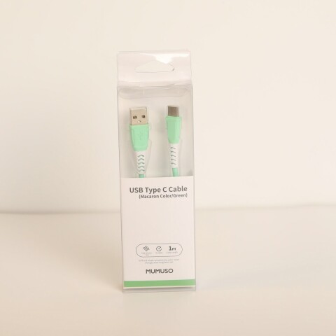 CABLE USB TIPO C (COLOR MACARON/VERDE) CABLE USB TIPO C (COLOR MACARON/VERDE)