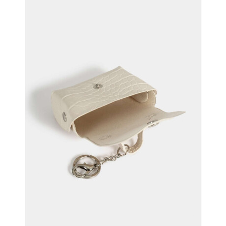 Monedero Cuerina Croco Blanco Crudo