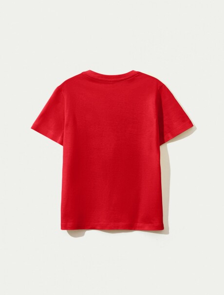 CAMISETA INFANTIL CON ESTAMPA ROJO