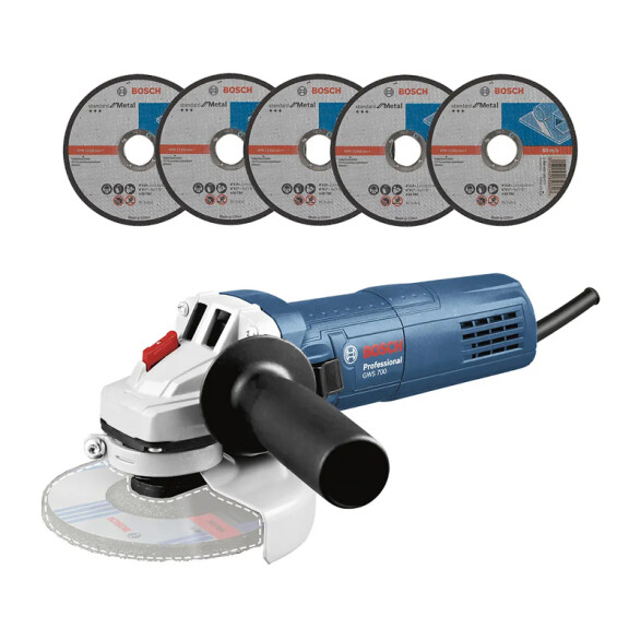Amoladora angular 4.1/2" 710W + 5 discos GWS700 BS0212