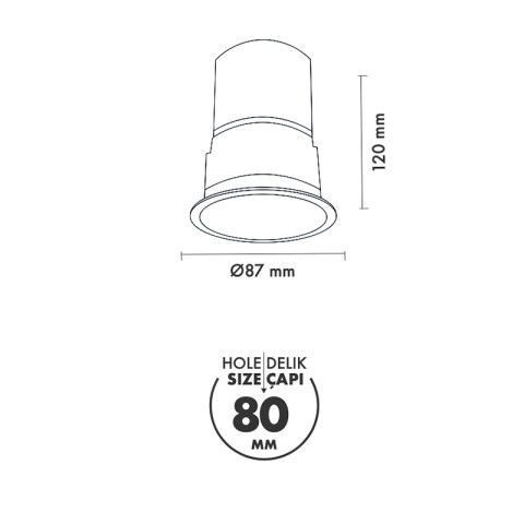 Downlight redondo VERFA IP65 blanco p/GU10 no inc. MN0036