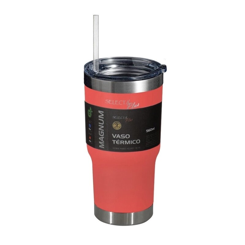 Vaso Térmico Selecta 560 ml de Acero Inoxidable con Sorbito – Coral VASO TERMICO C/SORBITO 560ML AC.INOX CORAL