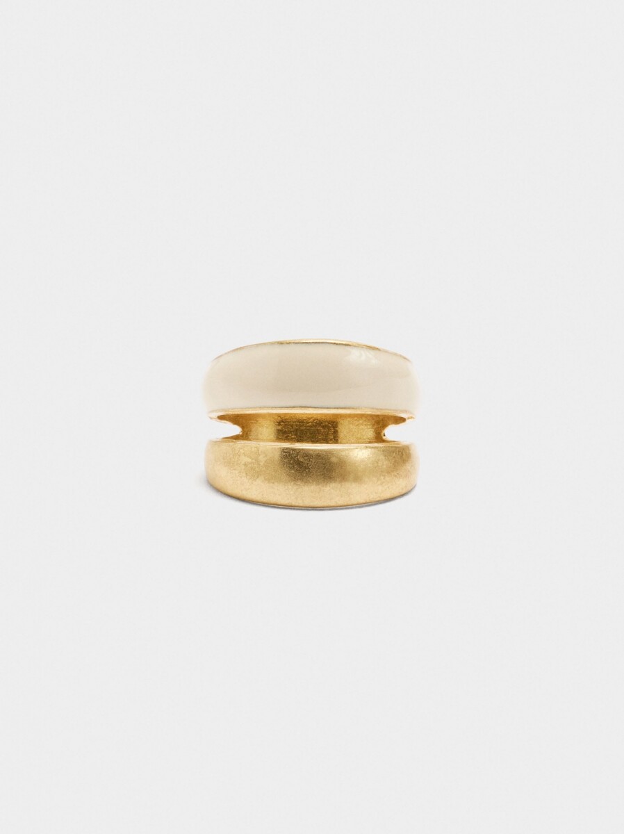 Anillo Esmaltado - beige 