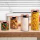 Frasco de vidrio cilíndrico con tapa 1,25 lts rosca cobre Cobre