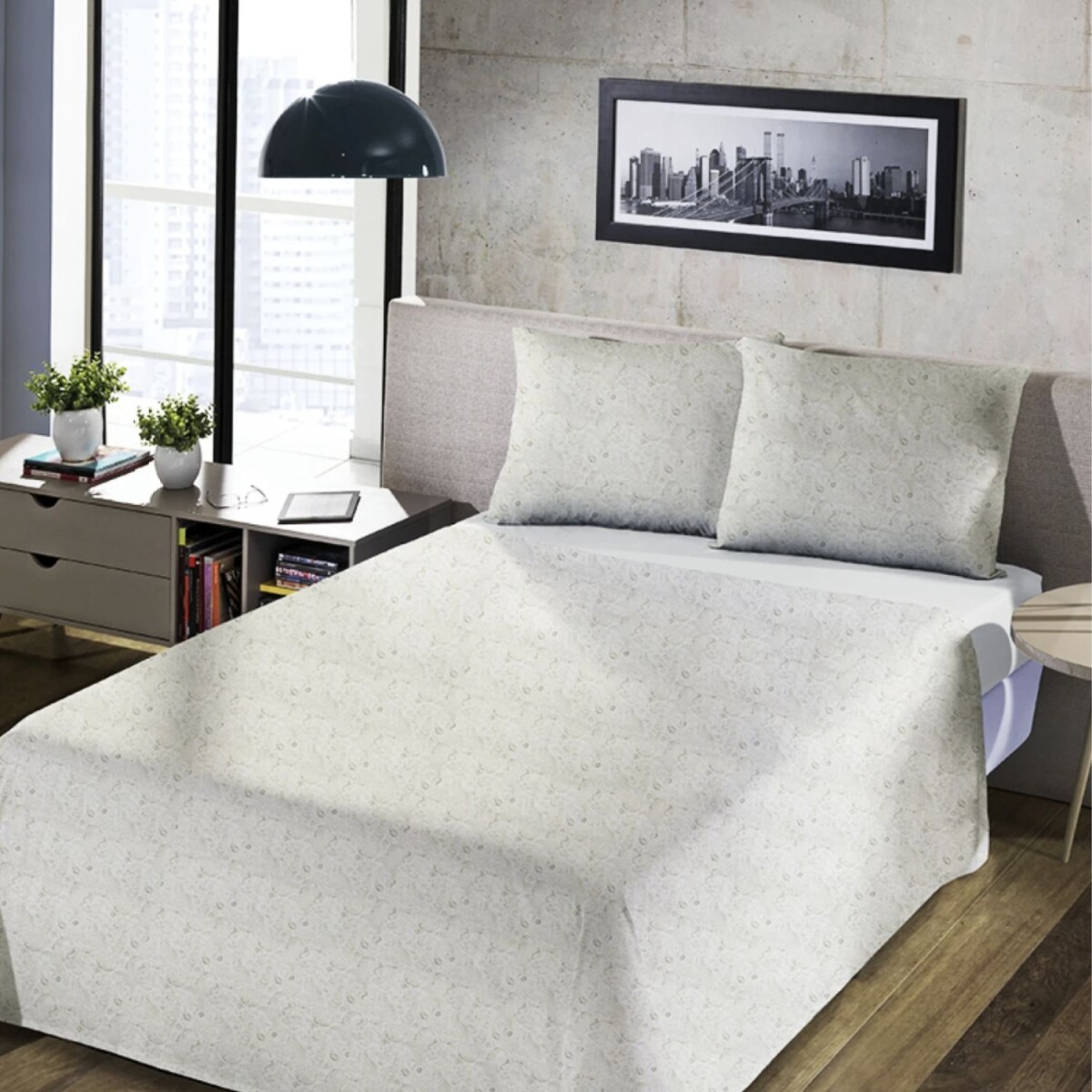 Juego de Sábanas Queen Home Class 180 hilos - Árabe Beige 