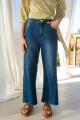 Jean Wide Leg Slit Azul