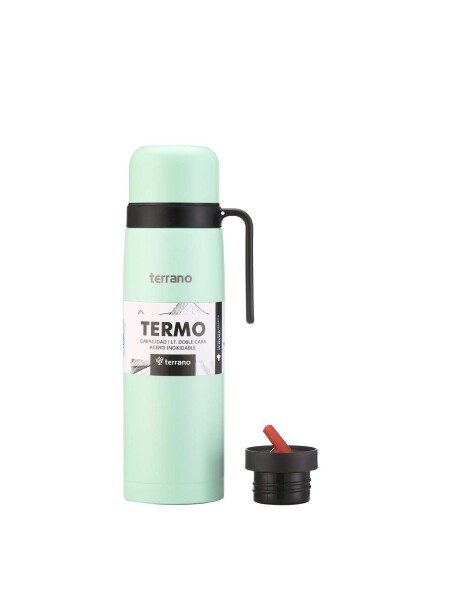 Termo con Manija Rígida Color Verde Agua