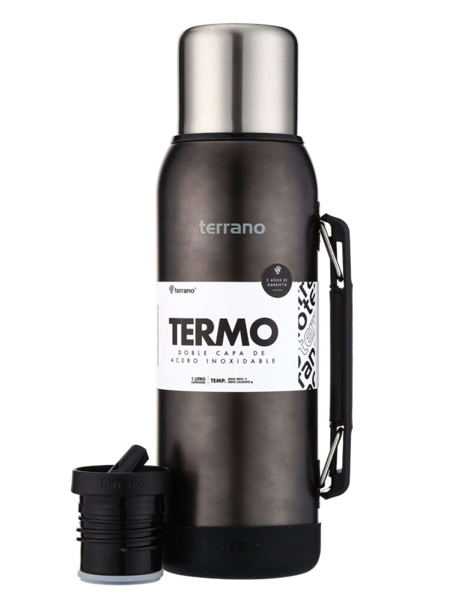 Termo Premium 1lt. Con base de Silicona - Negro Metalizado 