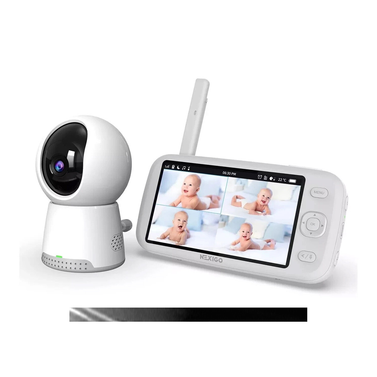 Baby Call con cámara NexiGo 5" HD 360° Visión Nocturna 