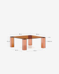Mesa auxiliar Adularia de cristal templado marrón 85 x 85 cm