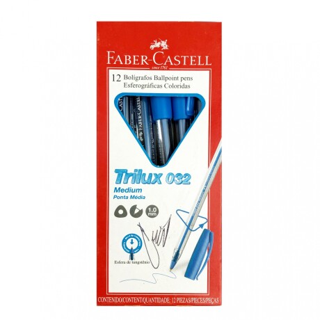 Boligrafo Faber - Castell Trilux x12 Celeste