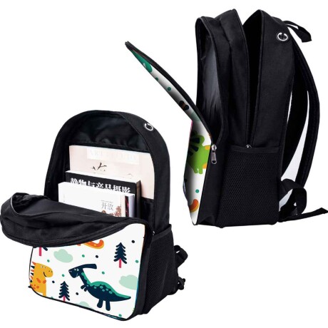 Mochila Escolar 3en1 Lunchera + Cartuchera Infantil Dinosaurio