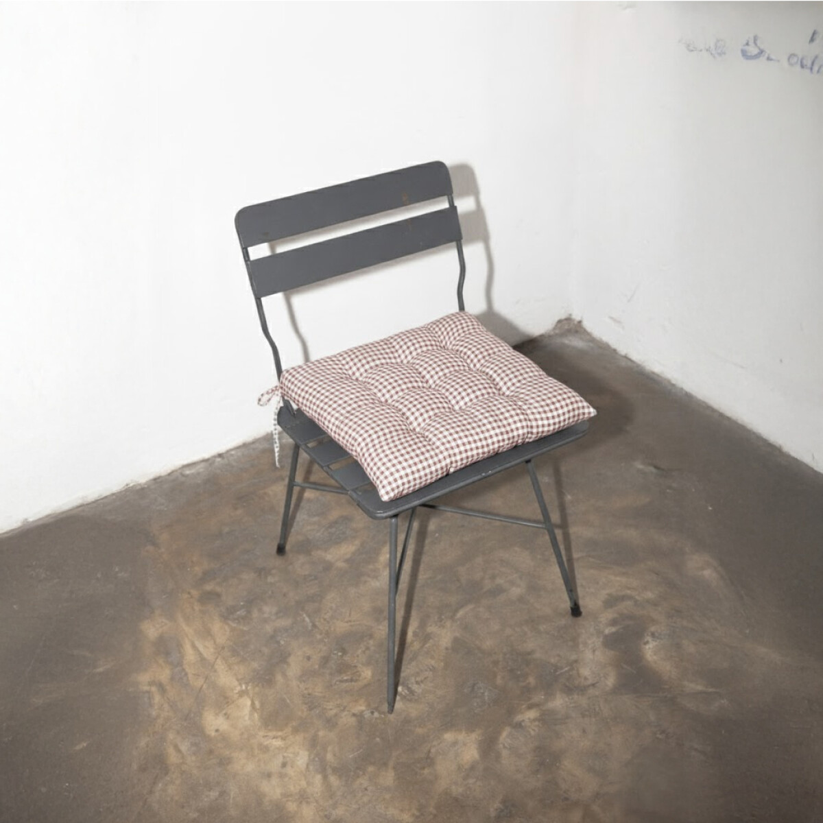 Almohadón para silla cuadros - burdeos 
