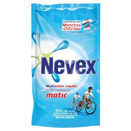 DETERGENTE LIQUIDO NEVEX P/ROPA DOY PACK 900 ML DETERGENTE LIQUIDO NEVEX P/ROPA DOY PACK 900 ML