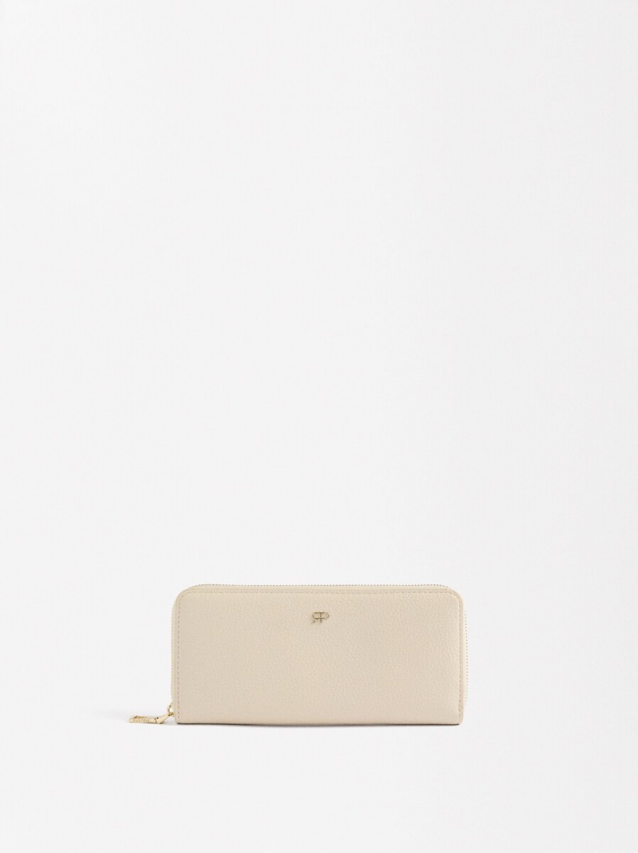 Monedero Con Cremallera - beige 