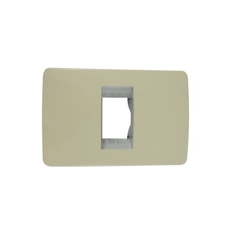 PLACA CON BASTIDOR 1 MODULO MARFIL SLIM PLACA CON BASTIDOR 1 MODULO MARFIL SLIM