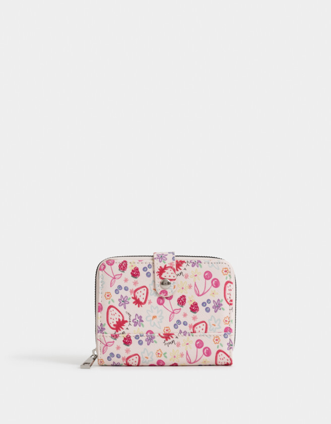 Billetera Estampados Billetera Cuerina Con Solapa - Blanco Crudo